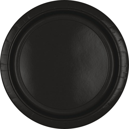 Round Paper Disposable Lunch Plates, Various Colours, 9-in, 20-pk, for Birthday/Summer/Baby Shower/Wedding