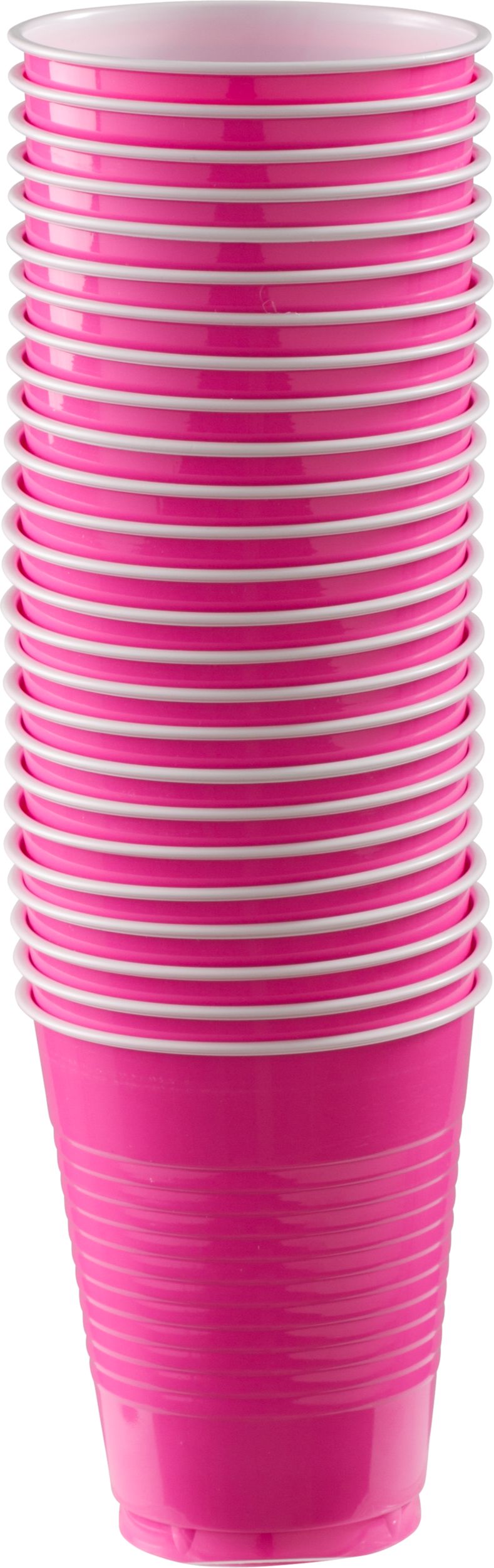 Big Party Pack Plastic Reusable Cups, Various Colours, 16-oz, 50-pk, for Christmas/Thanksgiving/New Year's Eve/Birthday Party