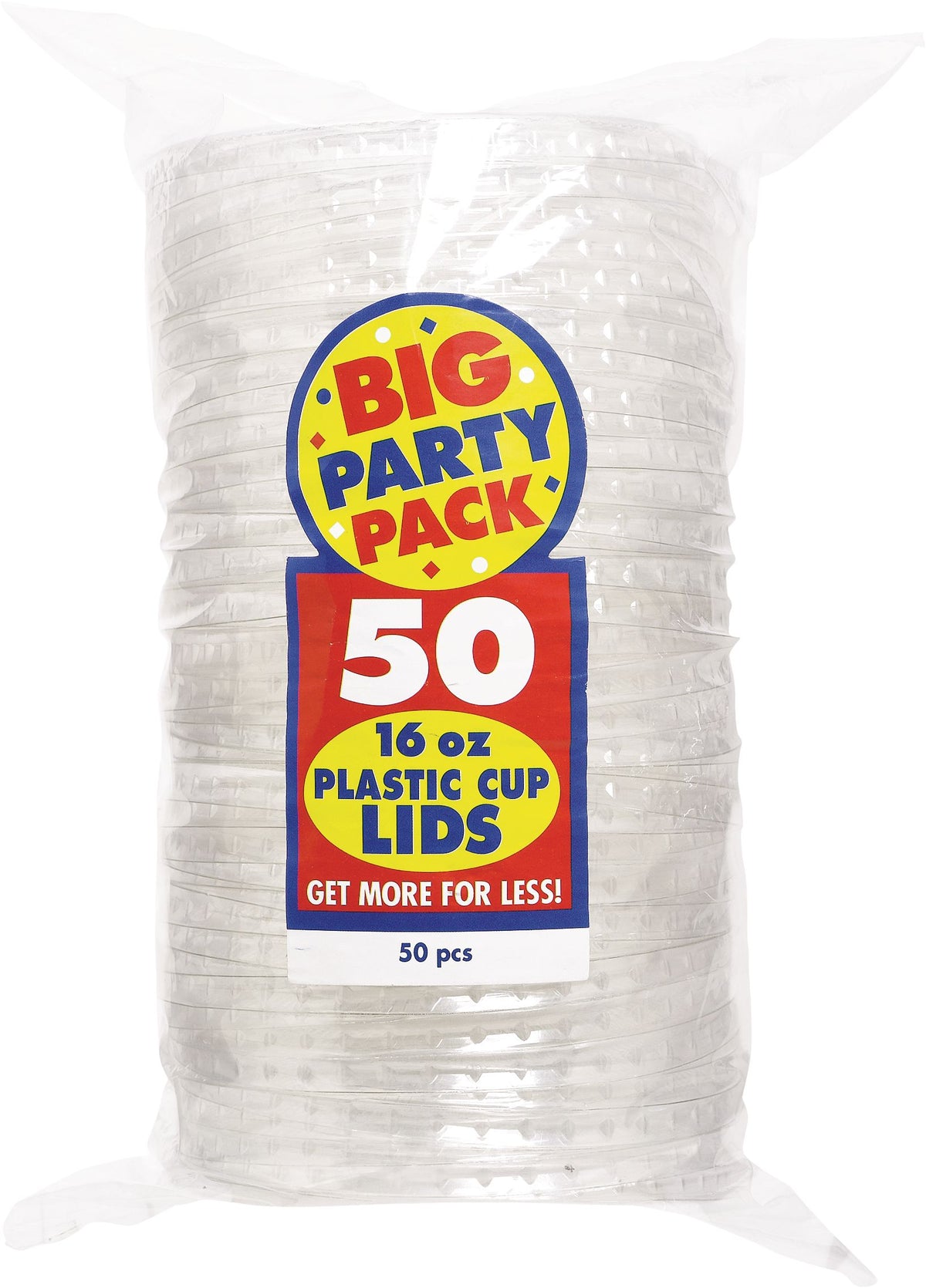 Plastic Cup Lids, Various Colours, 18-oz, 50-pk, for New Year's Eve/Graduation/Christmas/Birthday Party