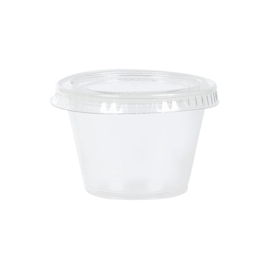 Plastic Jelly Shot Cups with Lids, Clear, 2.5-oz, 50-pk, for New Year's Eve/Graduation/Christmas/Birthday Party