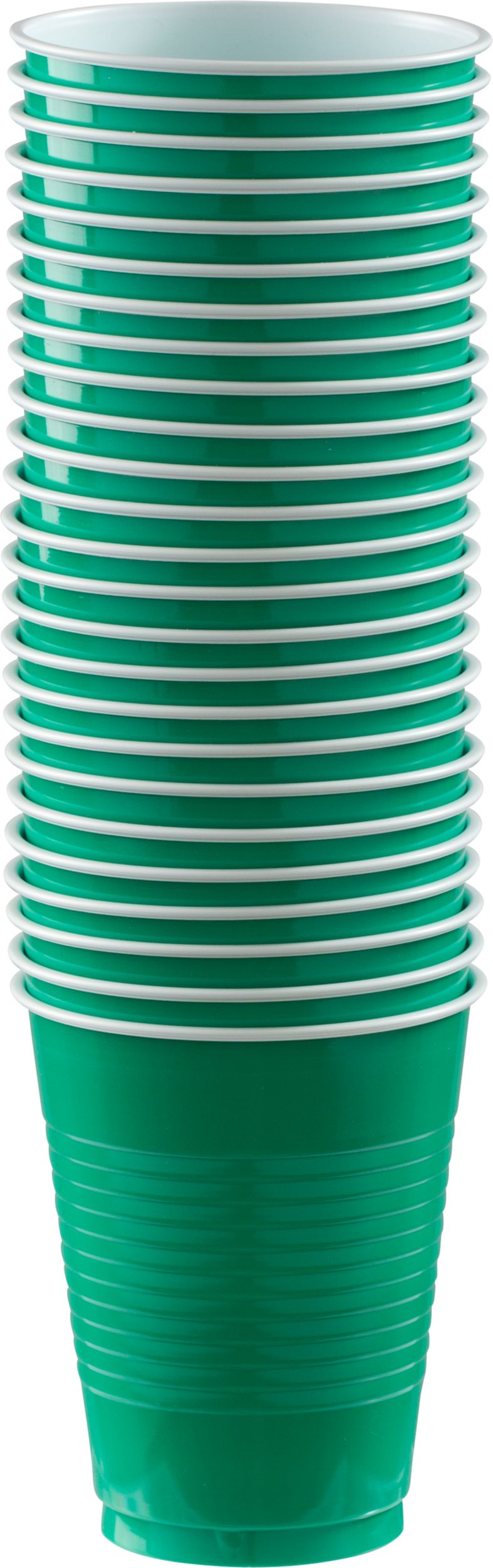 Big Party Pack Plastic Reusable Cups, Various Colours, 16-oz, 50-pk, for Christmas/Thanksgiving/New Year's Eve/Birthday Party