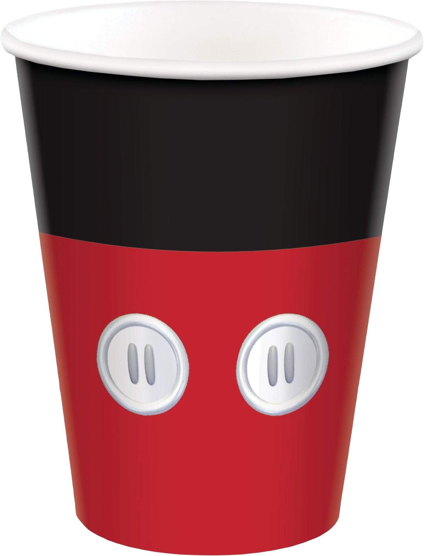 Disney Mickey Mouse Paper Disposable Cups, Red/Black, 9-oz, 8-pk, for Birthday Party