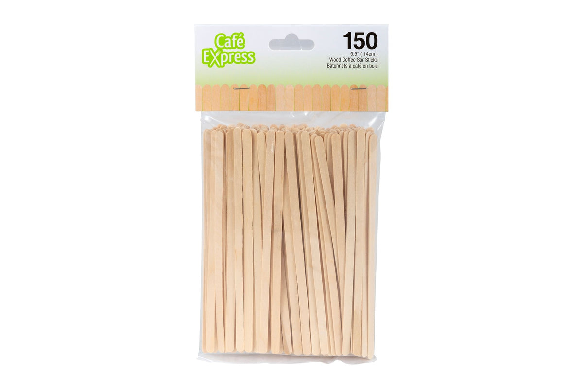 Disposable Wooden Stir Sticks, 150-ct